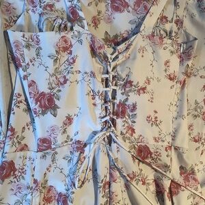 Floral Lace-Up Dress